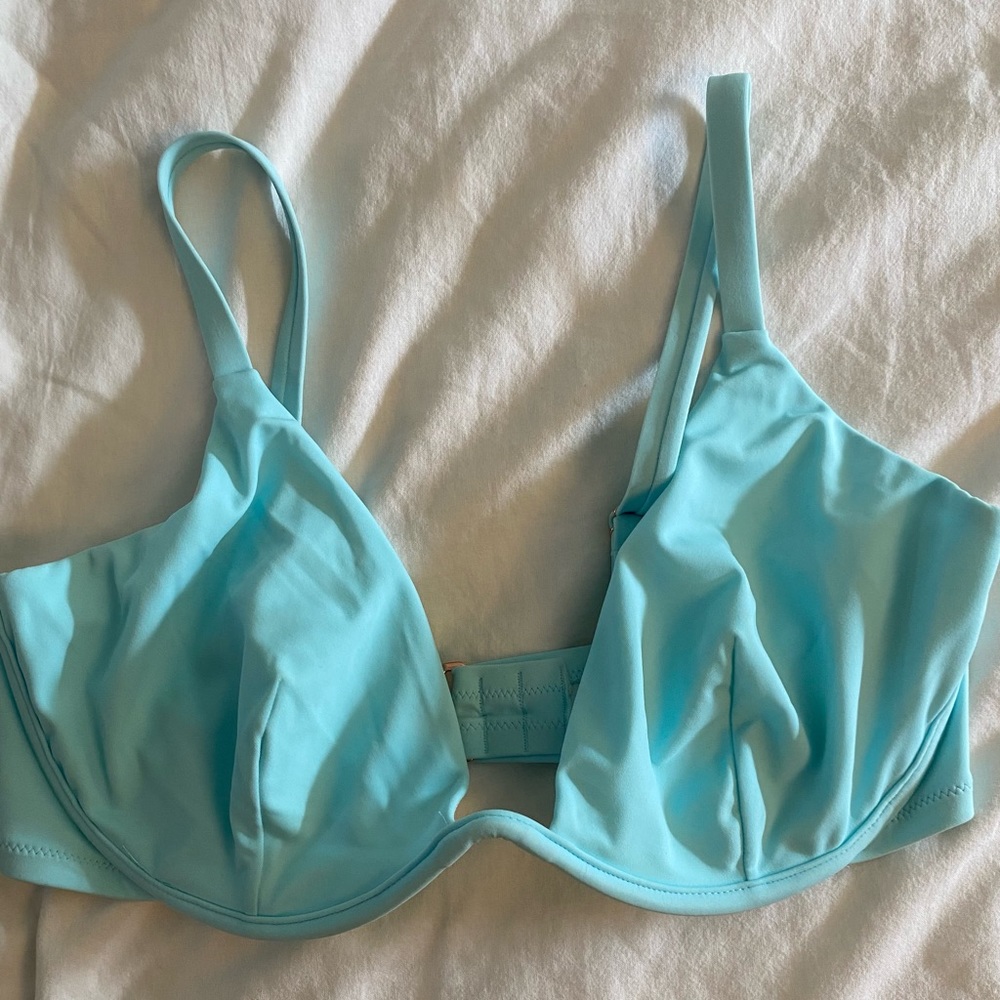 NWT 38DD Light Blue Shade and Shore Bikini Top
